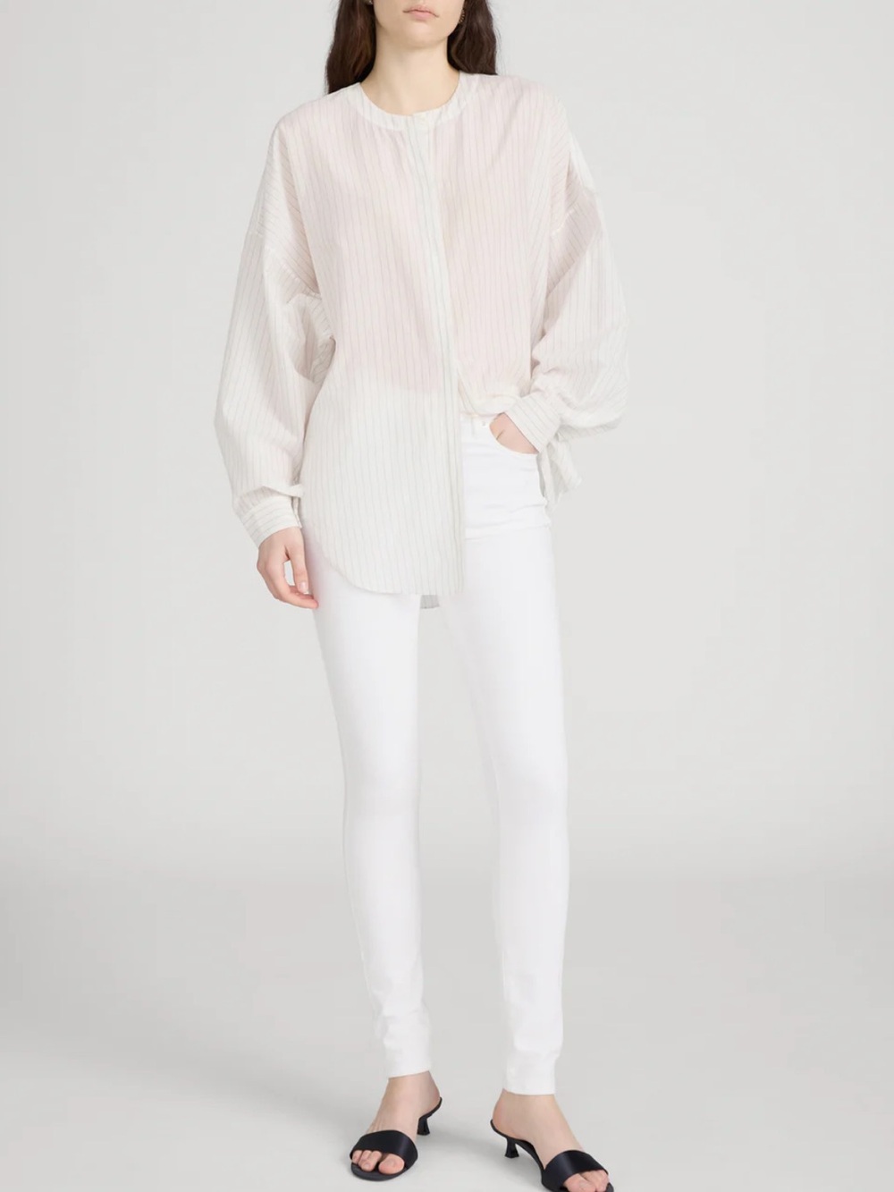 FRAME Le High Skinny Fit White Jeans